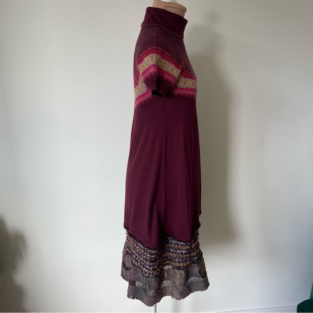 Suniq Brooklyn Upcycled One of a Kind Wool Short Sleeve Turtleneck Sweater Dress - Picture 4 of 9